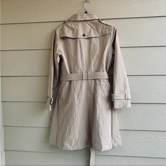 NEW Pendleton Beige Trench Coat Jacket size Small Plaid Lining Belted Buttons - Picture 7 of 12